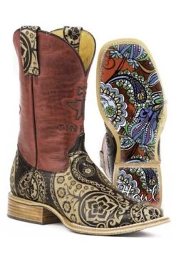 Women's Tin Haul Paisley Rocks Boot #14-021-0007-1205TA -Fashion Boots Store 1402100071205a