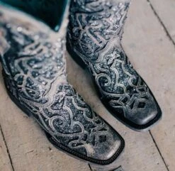 Women's Corral Glitter Inlay Square Toe Boot #C3484 -Fashion Boots Store C3484 1
