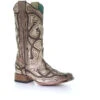 Women's Corral Leather Handcrafted Brown Boot #E1599-C -Fashion Boots Store E1599