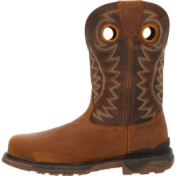 Men's Rocky 2-Tone Brown Carbon Toe Work Boot #RKW0350 -Fashion Boots Store RKW0350 instep