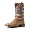 Men's Ariat Distressed Brown And Flag Circuit Proud Boots #10031513 -Fashion Boots Store S20 MNS WEST Couto 10031513 3 4 front