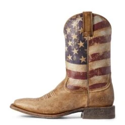 Men's Ariat Distressed Brown And Flag Circuit Proud Boots #10031513 -Fashion Boots Store S20 MNS WEST Couto 10031513 side