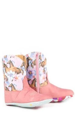 Infant Tin Haul Pink Horse & Flower Boot #14-016-0007-0104TA -Fashion Boots Store db4ebac9740f7681012c8507ed9286cd